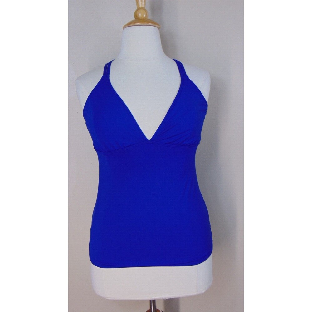 Athleta Cross Tankini Swim Top Womens Size XL Blue Swimsuit Bathingsuit 578174